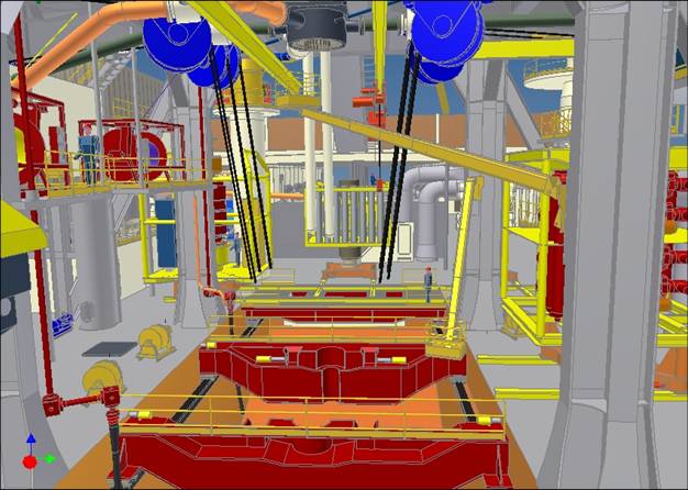 3D drilling machinery layout